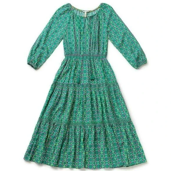 Matilda Jane Age of Aquarius Green Cottage Core Tiered Peasant Dress Size XL - Picture 11 of 11